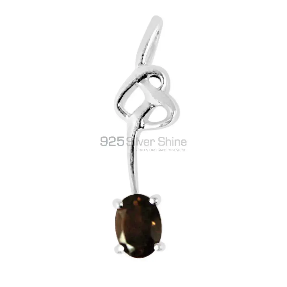 Smokey Gemstone Pendants In Solid Sterling Silver Jewelry 925SP225-2_1