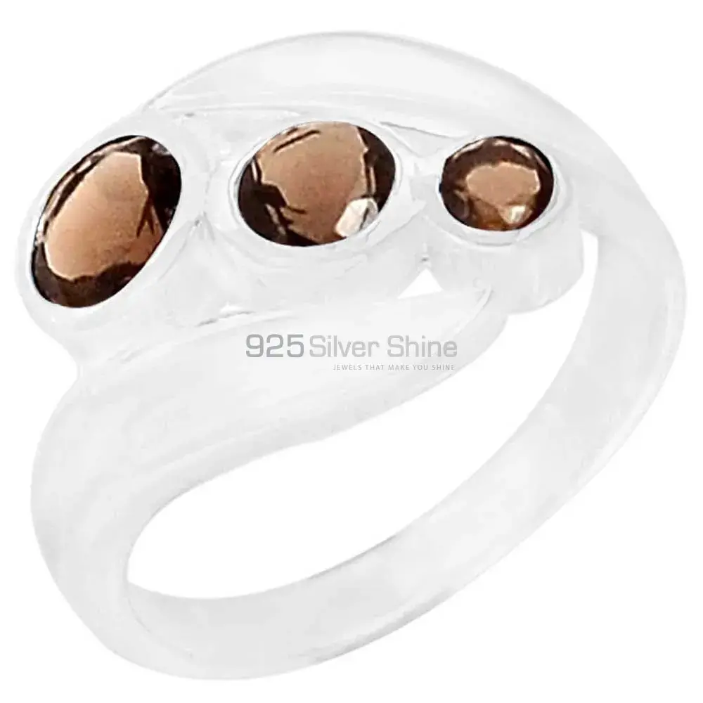 Smoky Quartz Gemstone Ring In 925 Sterling Silver 925SR054-1