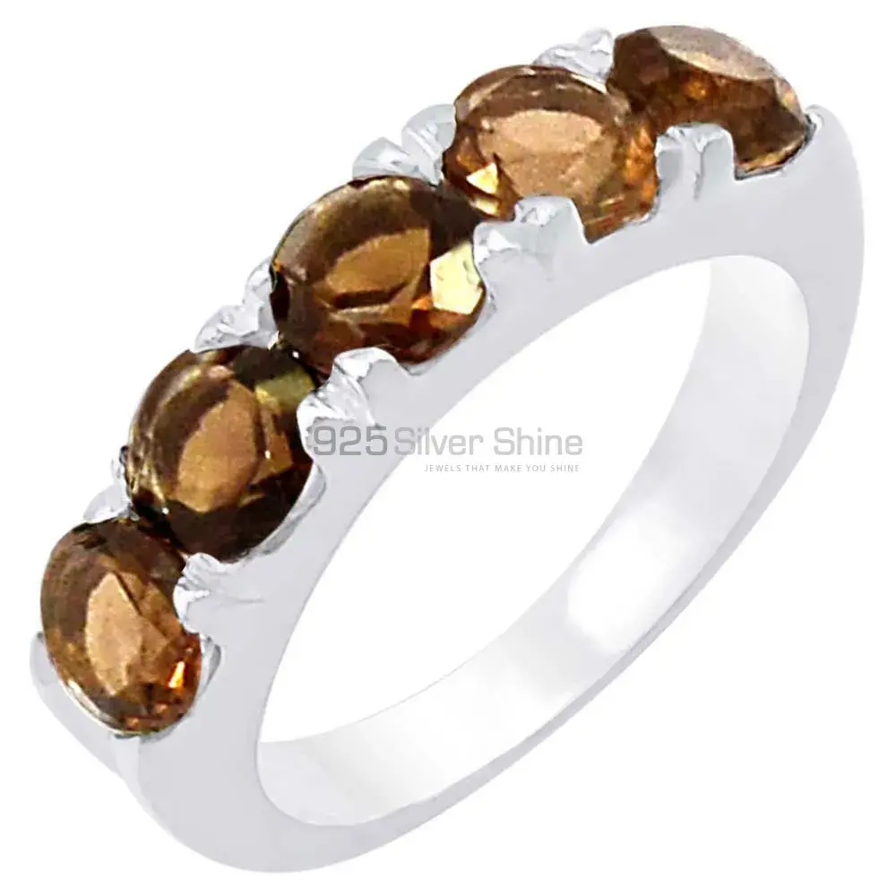 Smoky Quartz Gemstone Ring In Sterling Silver 925SR068-1