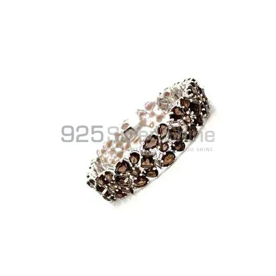 Smoky Quartz Gemstone Tennis Bracelets Exporters In 925 Solid Silver Jewelry 925SB228_0