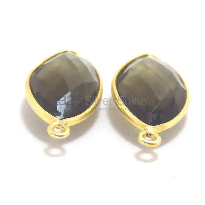 Smoky Quartz Marquise Gemstone Single Bail Bezel Sterling Silver Gold Vermeil Gemstone Connector 925GC264_0