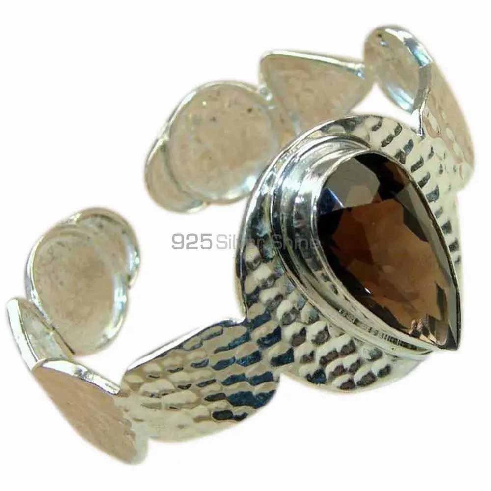 Smoky Quartz Semi Precious Gemstone Bracelet In Sterling Silver Jewelry 925SSB182