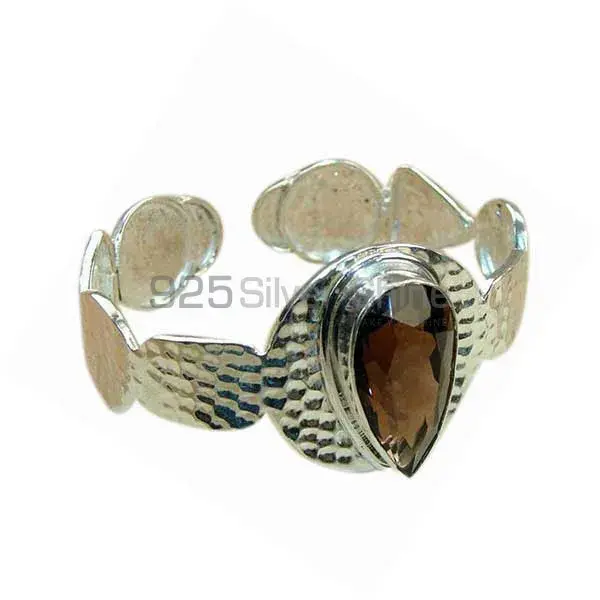Smoky Quartz Semi Precious Gemstone Bracelet In Sterling Silver Jewelry 925SSB182_0