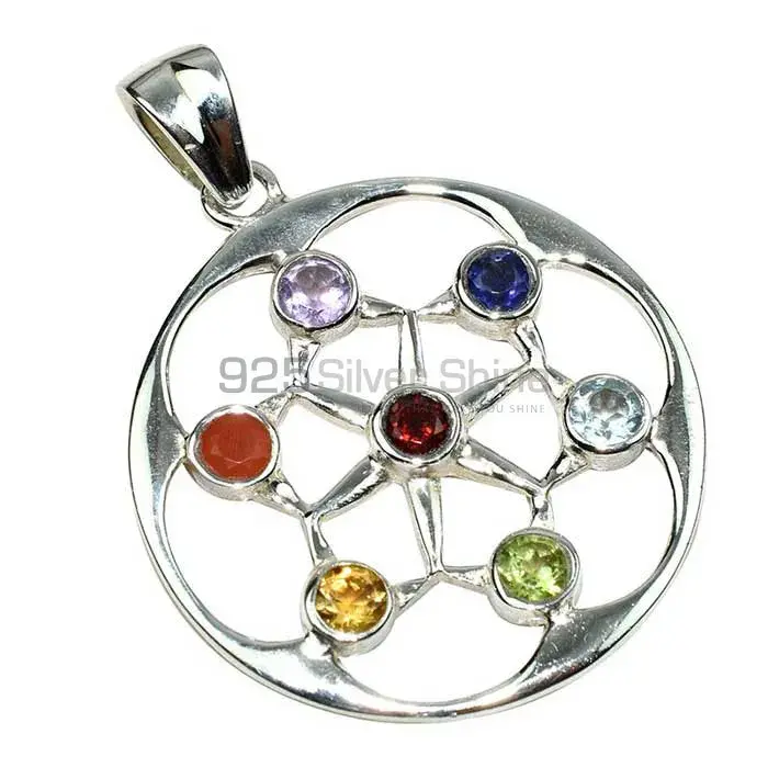 Sober Look Chakra Pendant With Sterling Silver Jewelry SSCP178