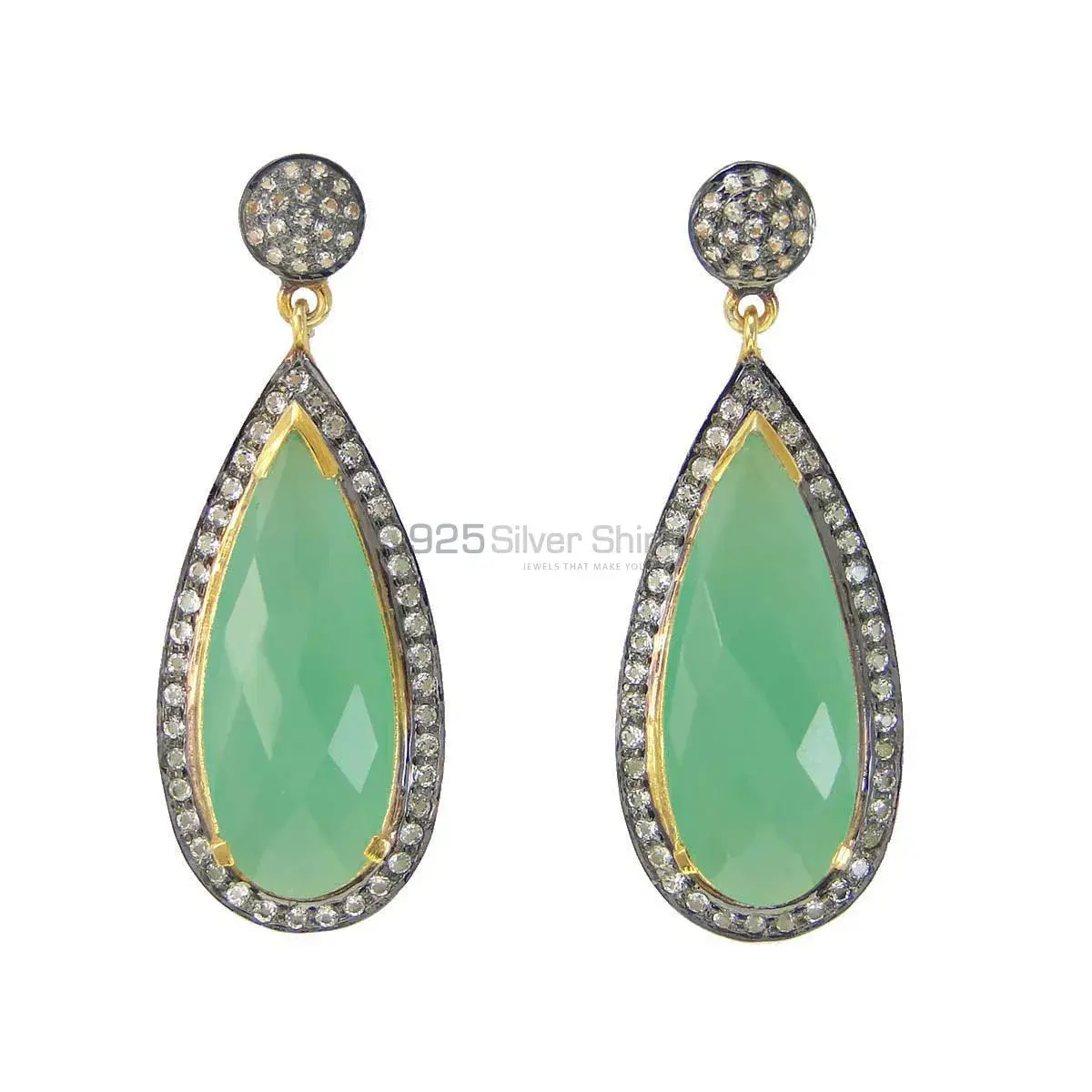 Solid 925 Silver Earrings In Genuine Multi Gemstone 925SE1997_0
