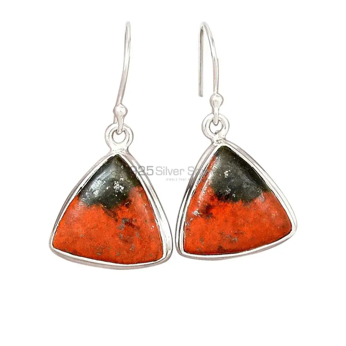 Solid 925 Silver Earrings In Genuine Sonora Sunset Gemstone 925SE2811