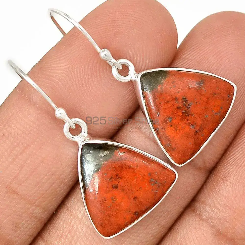 Solid 925 Silver Earrings In Genuine Sonora Sunset Gemstone 925SE2811_0