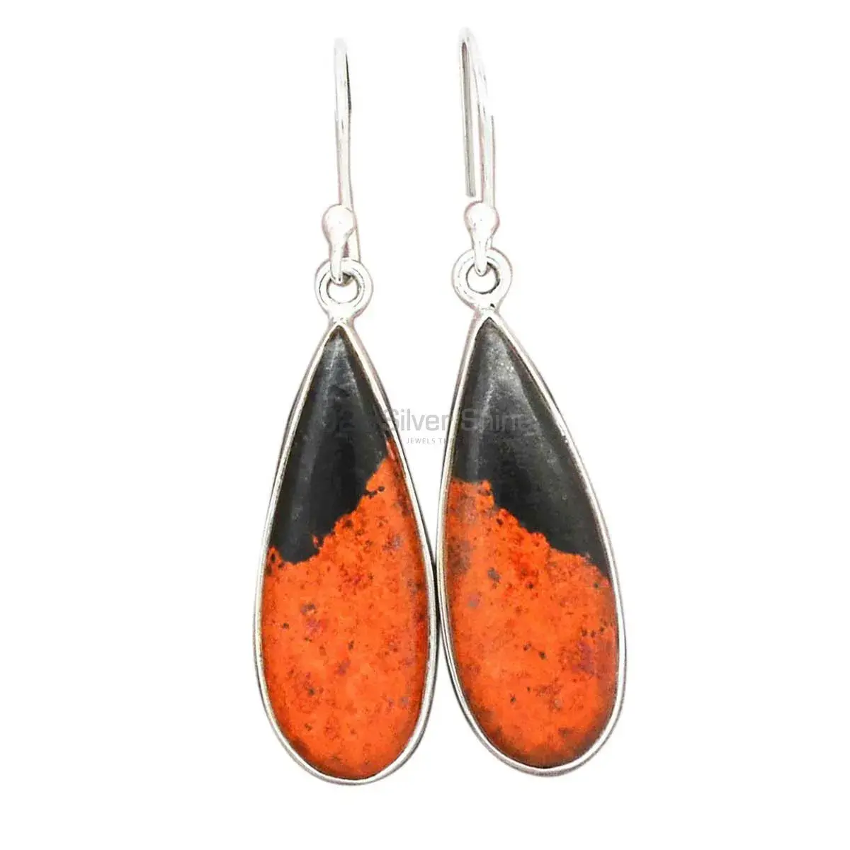 Solid 925 Silver Earrings In Genuine Sonora Sunset Gemstone 925SE2811_10