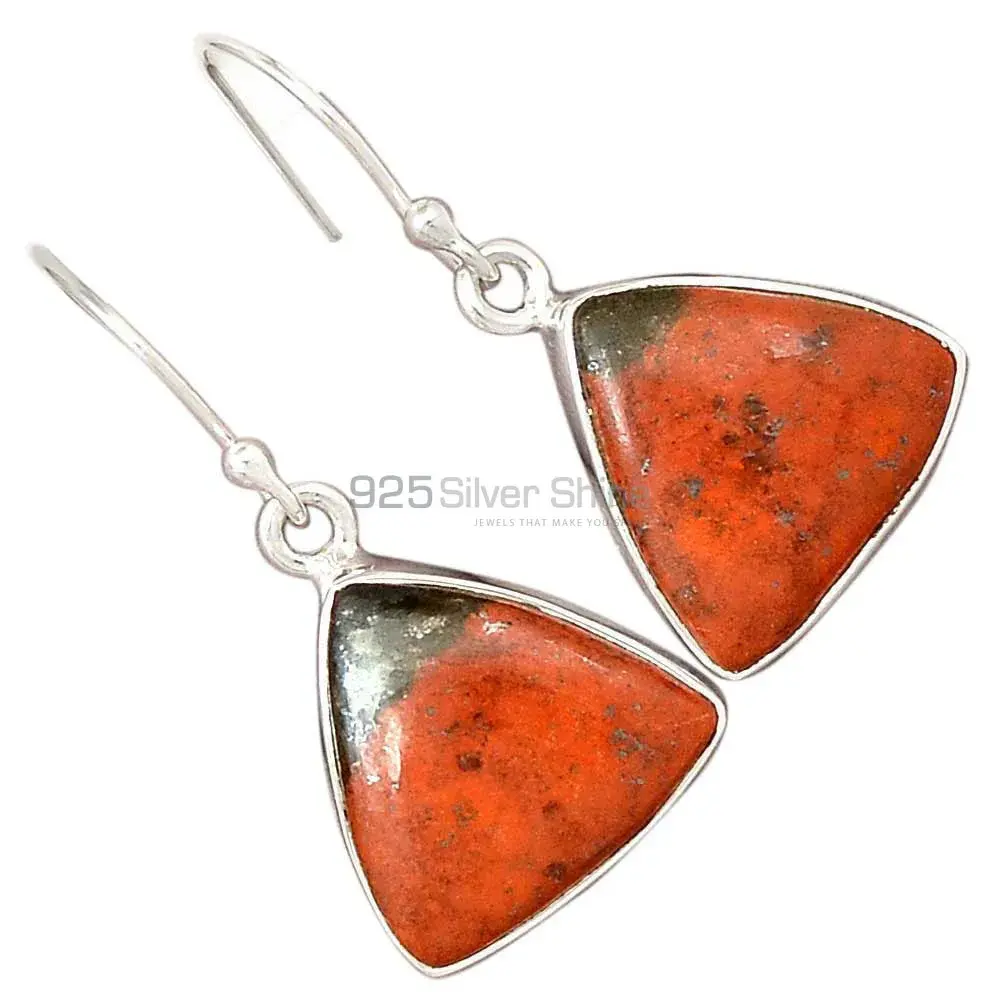 Solid 925 Silver Earrings In Genuine Sonora Sunset Gemstone 925SE2811_1