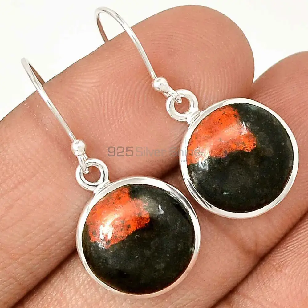 Solid 925 Silver Earrings In Genuine Sonora Sunset Gemstone 925SE2811_4