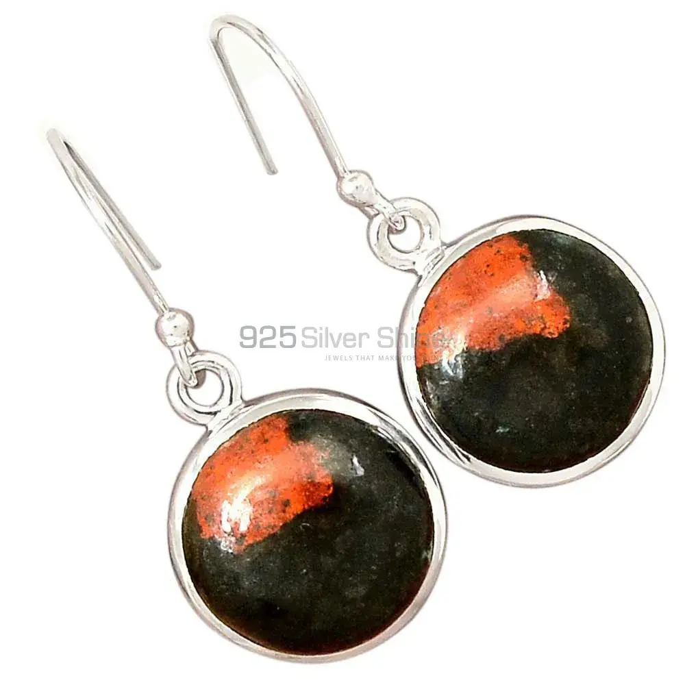 Solid 925 Silver Earrings In Genuine Sonora Sunset Gemstone 925SE2811_5