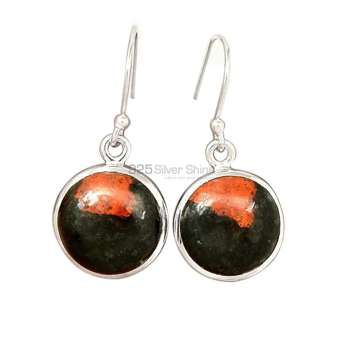 Solid 925 Silver Earrings In Genuine Sonora Sunset Gemstone 925SE2811_6