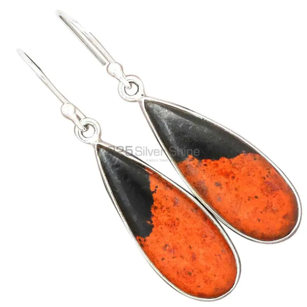 Solid 925 Silver Earrings In Genuine Sonora Sunset Gemstone 925SE2811_8