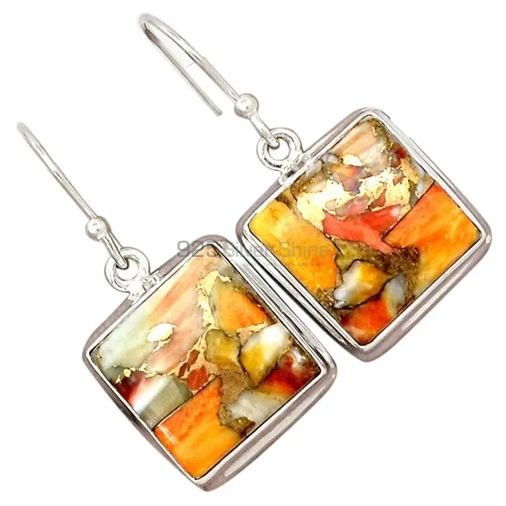 Solid 925 Silver Earrings In Natural Bumble Bee Gemstone 925SE2570_0