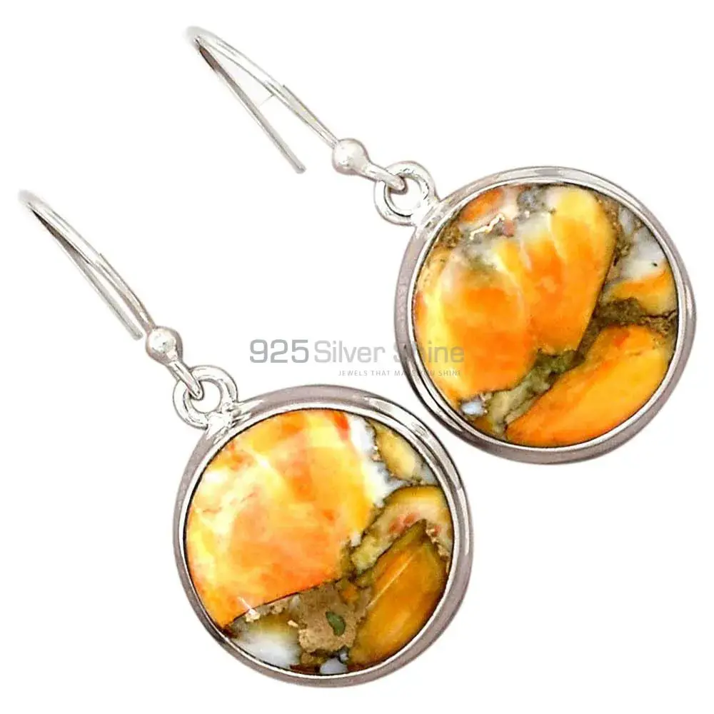 Solid 925 Silver Earrings In Natural Bumble Bee Gemstone 925SE2570_1
