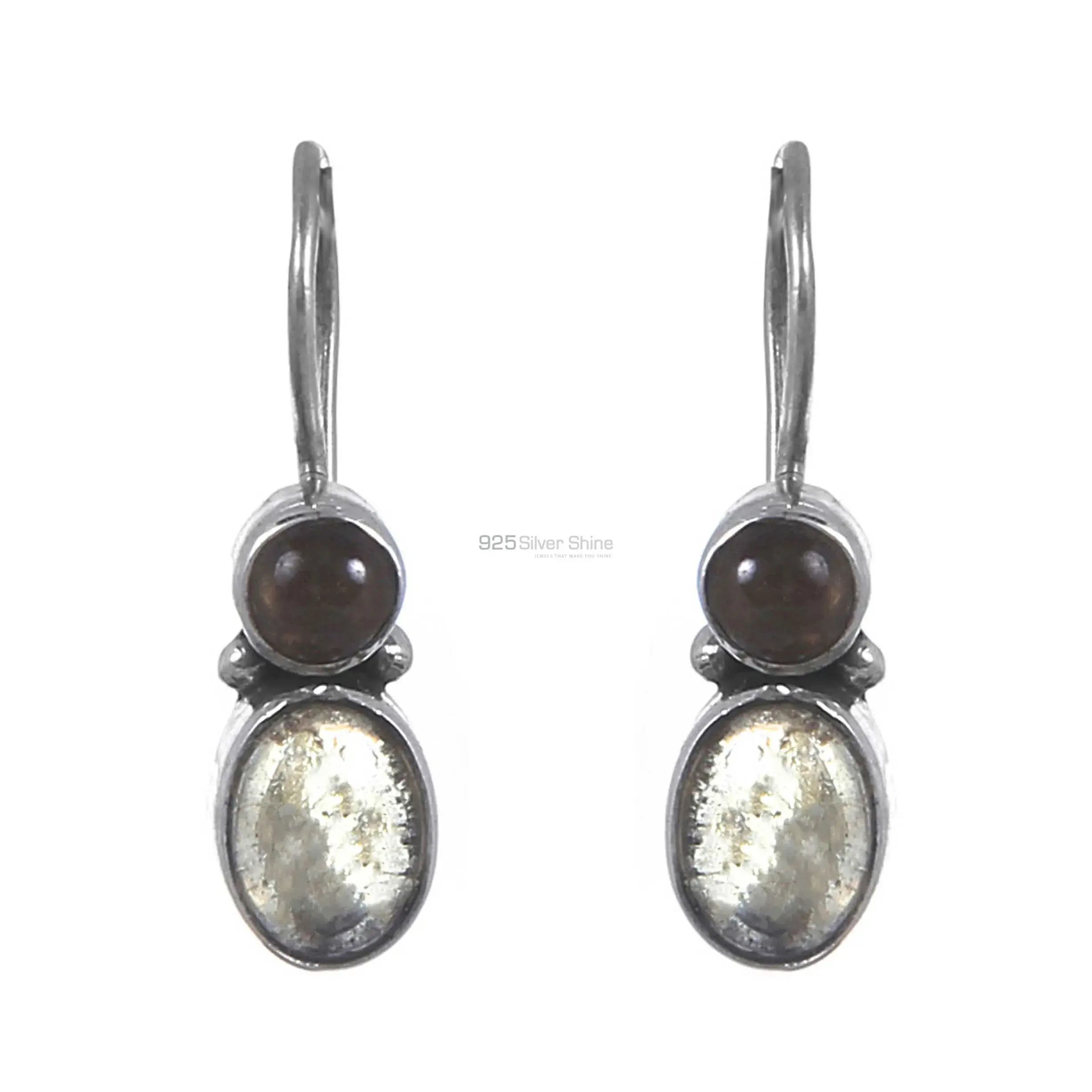 Solid 925 Silver Earrings In Natural Citrine Gemstone 925SE223