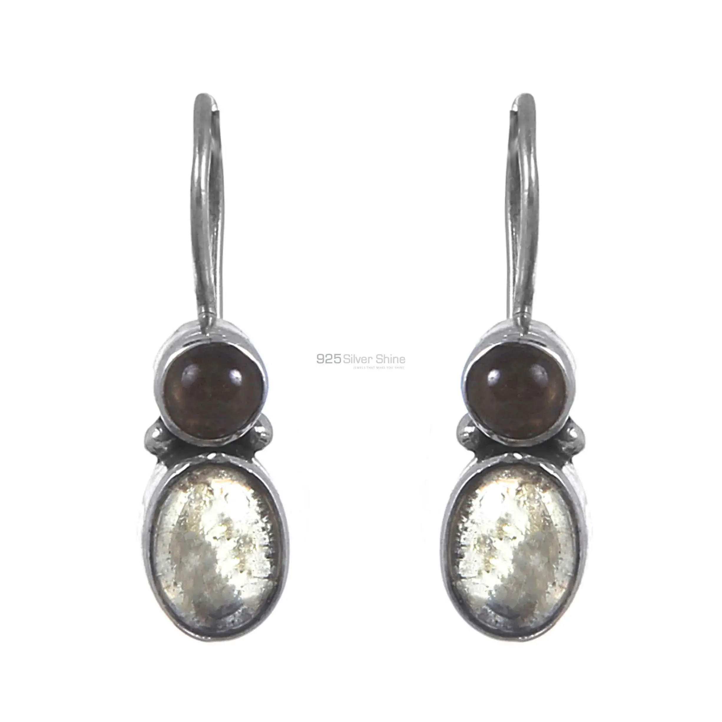 Solid 925 Silver Earrings In Natural Citrine Gemstone 925SE223_0