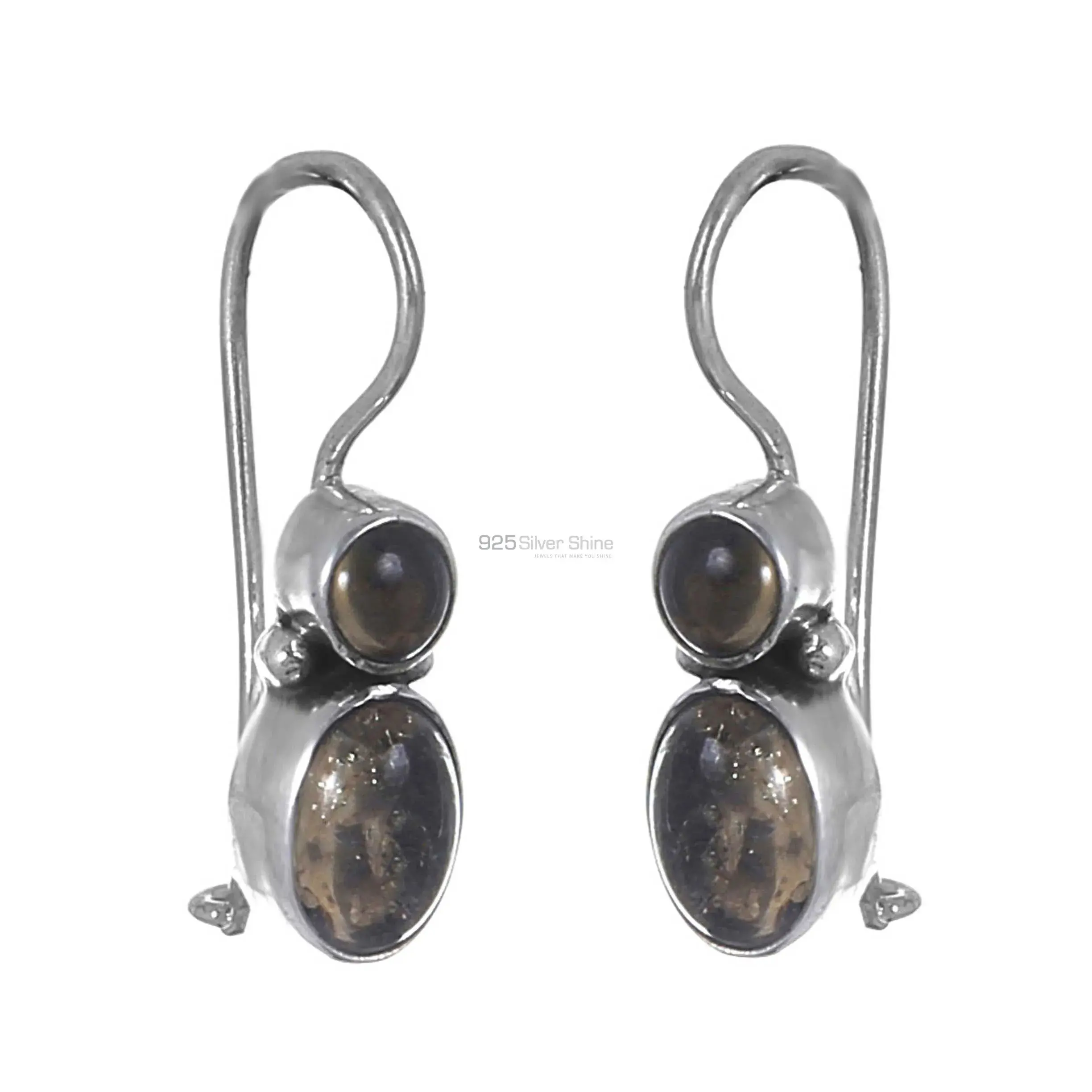 Solid 925 Silver Earrings In Natural Citrine Gemstone 925SE223_0