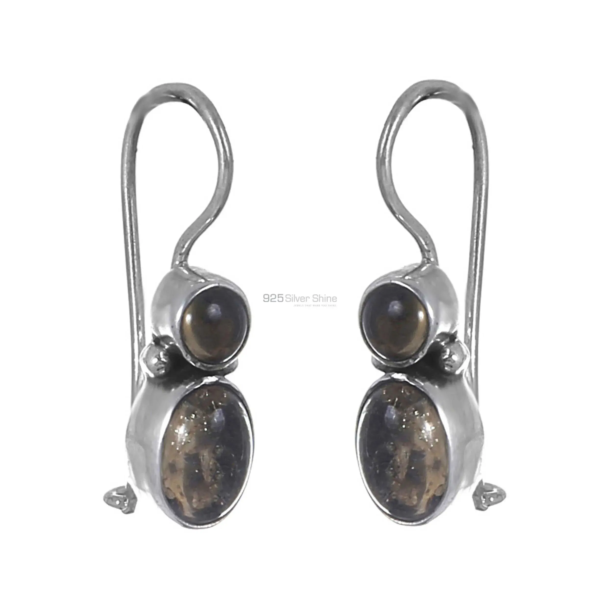 Solid 925 Silver Earrings In Natural Citrine Gemstone 925SE223_1