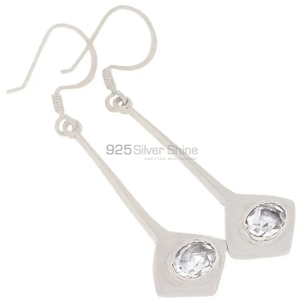 Solid 925 Silver Earrings In Natural Crystal Gemstone 925SE381