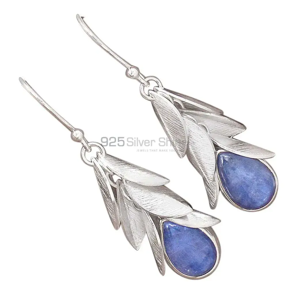 Solid 925 Silver Earrings In Natural Kyanite Gemstone 925SE3046_1