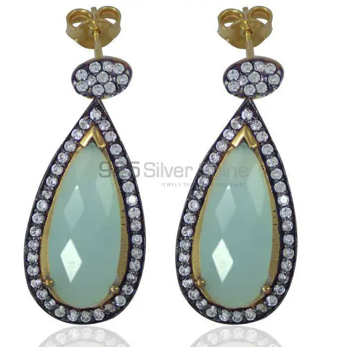 Solid 925 Silver Earrings In Natural Multi Gemstone 925SE1995_0