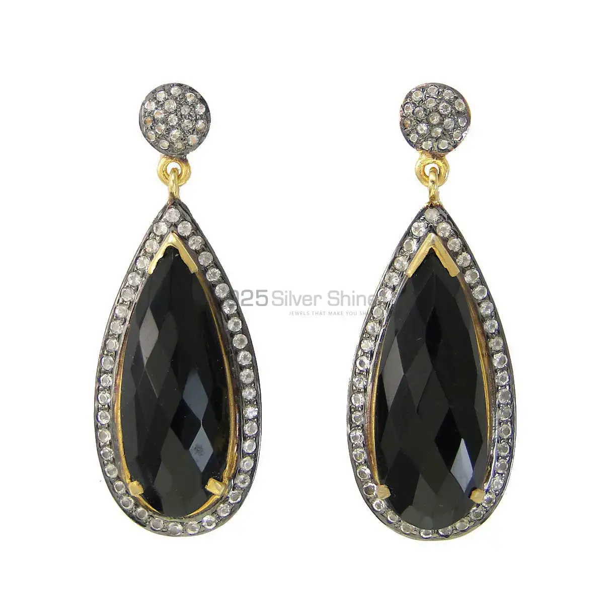 Solid 925 Silver Earrings In Semi Precious Multi Gemstone 925SE1996_0