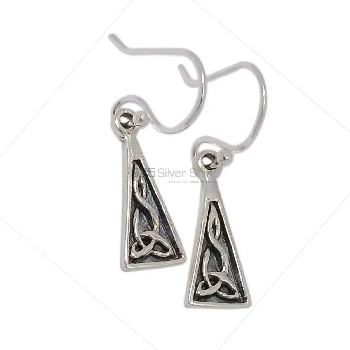 Solid 925 Silver Oxidized Earrings Jewelry 925SE2888_2