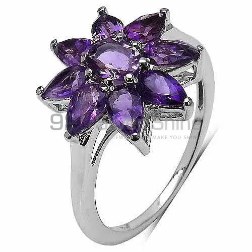 Solid 925 Silver Rings In Genuine Amethyst Gemstone 925SR3273