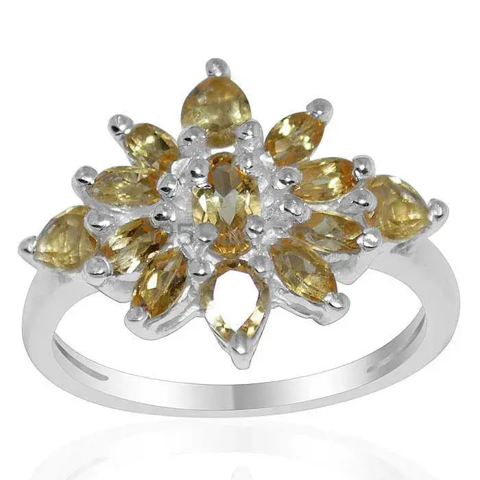 Solid 925 Silver Rings In Genuine Citrine Gemstone 925SR1681