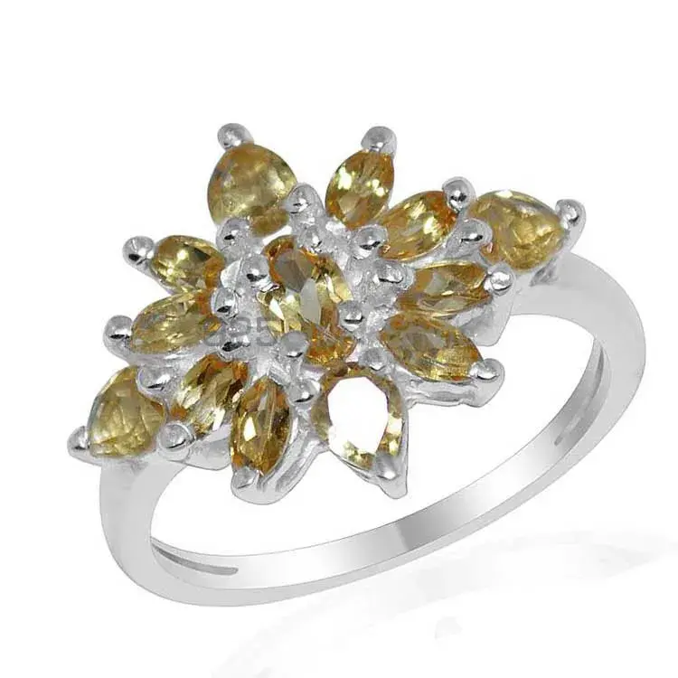 Solid 925 Silver Rings In Genuine Citrine Gemstone 925SR1681_0