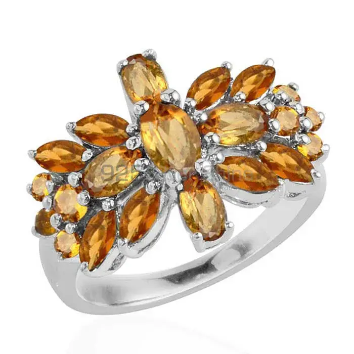 Solid 925 Silver Rings In Genuine Citrine Gemstone 925SR1760