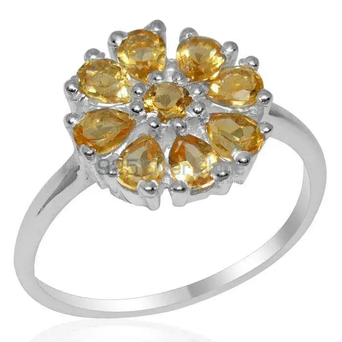 Solid 925 Silver Rings In Genuine Citrine Gemstone 925SR2064_0