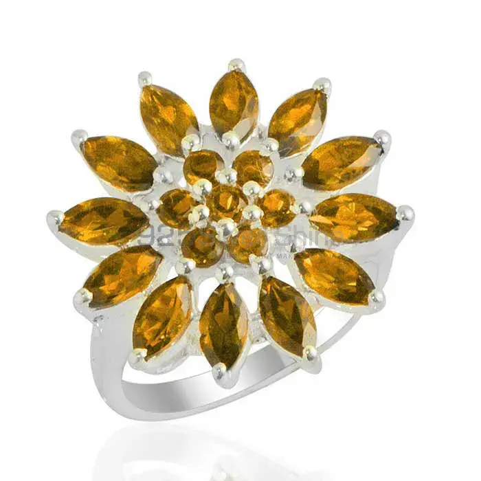 Solid 925 Silver Rings In Genuine Citrine Gemstone 925SR2143