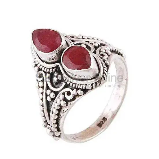 Solid 925 Silver Rings In Genuine Dyed Ruby Gemstone 925SR3940_1