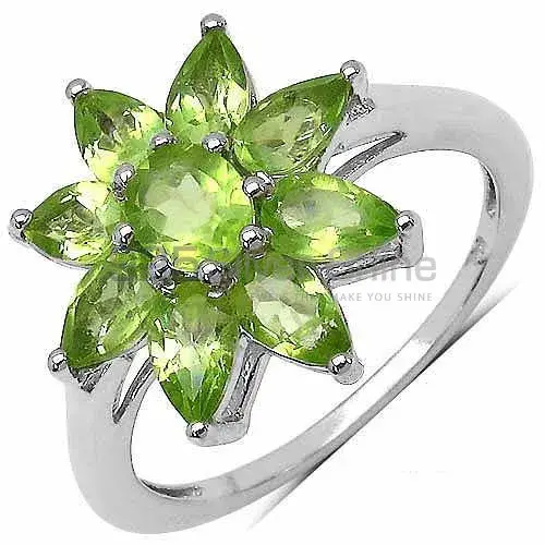 Solid 925 Silver Rings In Genuine Peridot Gemstone 925SR3352