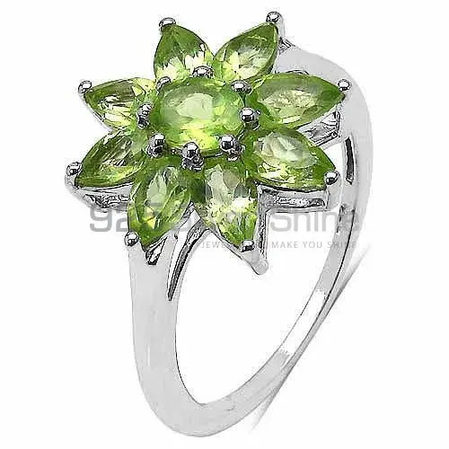 Solid 925 Silver Rings In Genuine Peridot Gemstone 925SR3352_1