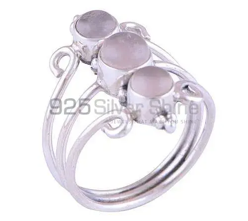 Solid 925 Silver Rings In Genuine Rose Quartz Gemstone 925SR2863