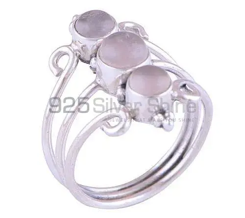 Solid 925 Silver Rings In Genuine Rose Quartz Gemstone 925SR2863_0