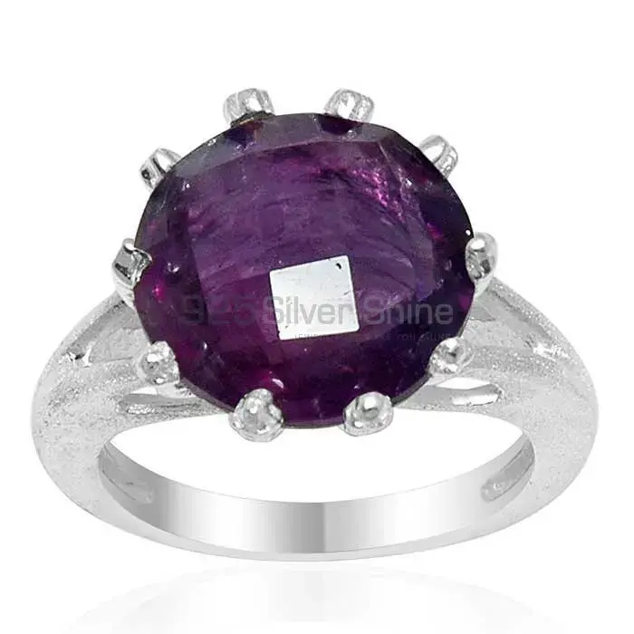 Amethyst Prong Setting Sterling Silver Rings 925SR1600_0