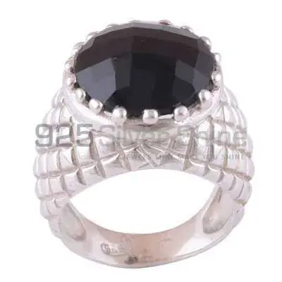 Solid 925 Silver Rings In Natural Black Onyx Gemstone 925SR3508