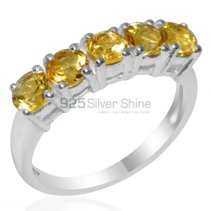Solid 925 Silver Rings In Natural Citrine Gemstone 925SR1825