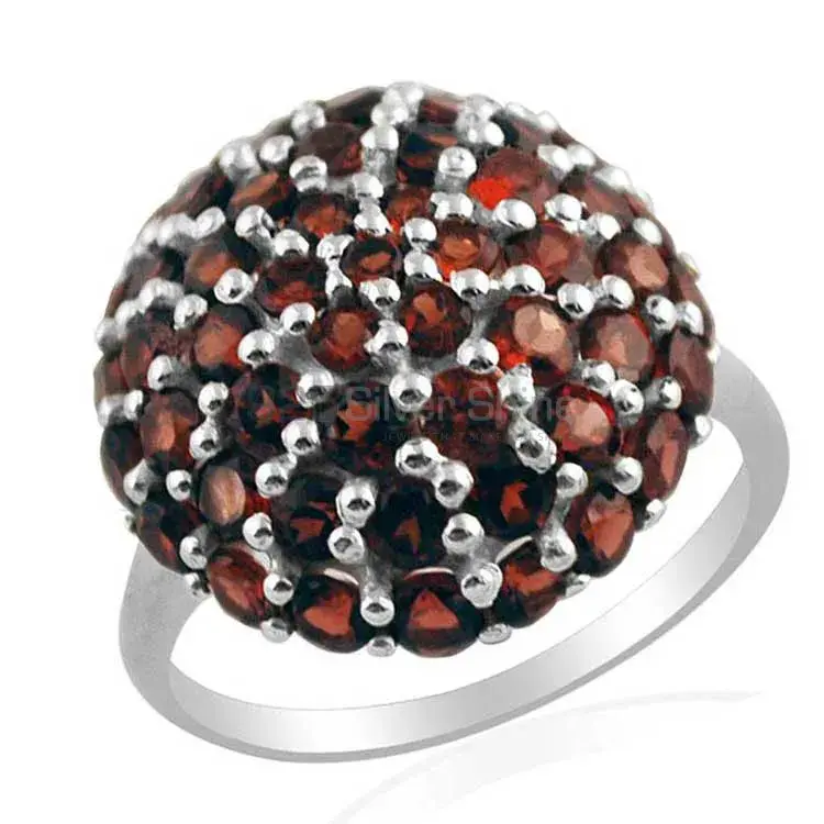 Solid 925 Silver Rings In Natural Garnet Gemstone 925SR1442