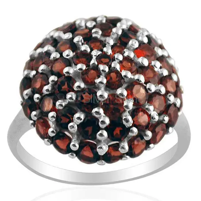 Solid 925 Silver Rings In Natural Garnet Gemstone 925SR1442_1