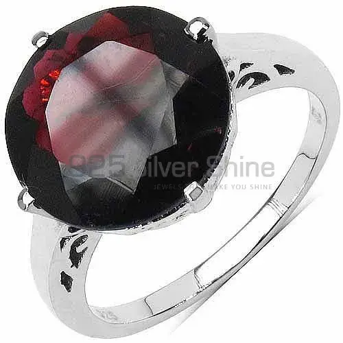 Natural Garnet Gemstone Sterling Silver Anniversary Rings 925SR3192