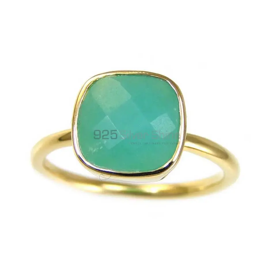 Solid 925 Silver Rings In Natural Green Onyx Gemstone 925SR3823_0