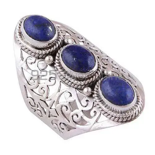 Solid 925 Silver Rings In Natural Lapis Gemstone 925SR3019