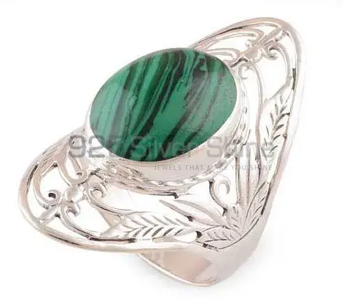 Solid 925 Silver Rings In Natural Malachite Gemstone 925SR2782_0