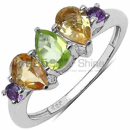 Solid 925 Silver Rings In Natural Multi Gemstone 925SR3271