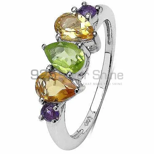 Solid 925 Silver Rings In Natural Multi Gemstone 925SR3271_1